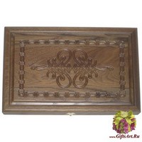 Резные дорожные нарды из массива мореного дуба