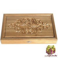 Резные дорожные нарды из массива натурального дуба &quot;Марвиль&quot;