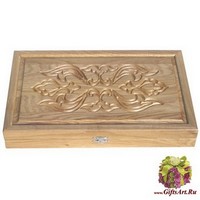 Резные дорожные нарды из массива натурального дуба &quot;Саламандра&quot;