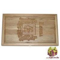 Резные нарды из массива натурального дуба &quot;Москва&quot; с ложементом