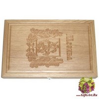 Резные дорожные нарды из массива натурального дуба &quot;Москва&quot;