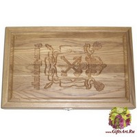 Резные дорожные нарды из массива натурального дуба &quot;Питер&quot;