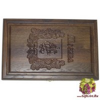 Резные дорожные нарды из массива мореного дуба &quot;Москва&quot;