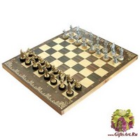 Шахматы исторические &quot;Ледовое побоище&quot; с фигурами из покрашенного цинкового сплава