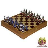 Шахматы исторические с фигурами из олова покрашенными в полу коллекционном качестве