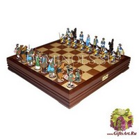 Шахматы исторические с фигурами из олова покрашенными в полу коллекционном качестве