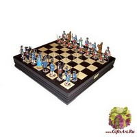 Шахматы исторические с фигурами из олова покрашенными в полу коллекционном качестве