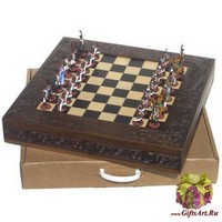 Шахматы исторические эксклюзивные с фигурами из олова покрашенными в полу коллекционном качестве