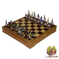 Шахматы исторические с фигурами из олова покрашенными в полу коллекционном качестве