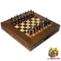 Шахматы исторические эксклюзивные с фигурами из цинкового сплава покрашенными в полу коллекционном качестве