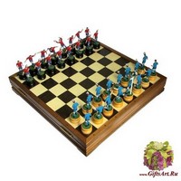 Шахматы эксклюзивные с фигурами из цинкового сплава покрашенными в полу-коллекционном качестве &quot;Футбол&quot;