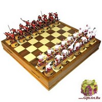 Шахматы эксклюзивные с фигурами из цинкового сплава покрашенными в полу-коллекционном качестве &quot;Хоккей&quot;