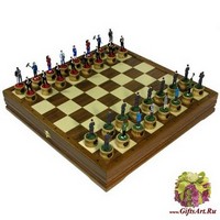 Шахматы с фигурами из покрашенного цинкового сплава &quot;Информационные войны&quot;