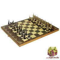Шахматы исторические &quot;Бородино&quot; с фигурами из черненого цинкового сплава