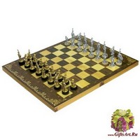 Шахматы исторические &quot;Бородино&quot; с фигурами из покрашенного цинкового сплава
