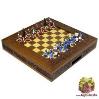 Шахматы исторические эксклюзивные с фигурами из олова покрашенными в полу коллекционном качестве