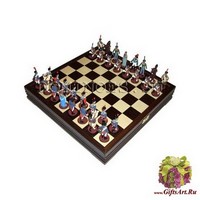 Шахматы исторические с фигурами из олова покрашенными в полу коллекционном качестве