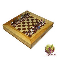 Шахматы исторические эксклюзивные &quot;Бородино&quot; с фигурами из олова покрашенными в полу коллекционном качестве