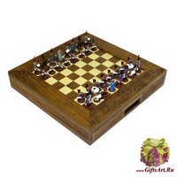 Шахматы исторические эксклюзивные &quot;Бородино&quot; с фигурами из олова покрашенными в полу коллекционном качестве