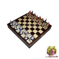 Шахматы исторические с фигурами из олова покрашенными в полу коллекционном качестве