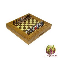 Шахматы исторические эксклюзивные &quot;Ледовое побоище&quot; с фигурами из олова покрашенными в полу коллекционном качестве