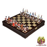 Шахматы исторические с фигурами из олова покрашенными в полу коллекционном качестве