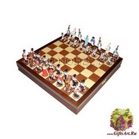 Шахматы исторические с фигурами из олова покрашенными в полу коллекционном качестве