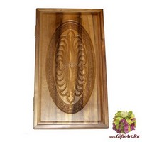 Резные нарды из массива ореха