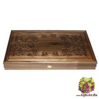 Резные нарды из массива ореха