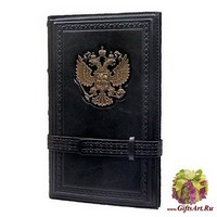 Визитница настольная «Россия» черная