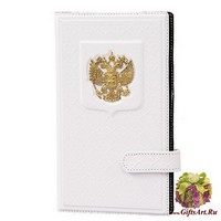 Визитница настольная «Россия с гербом» белая
