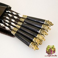 Шампуры в чехле «Медведь № 2» на 6 персон